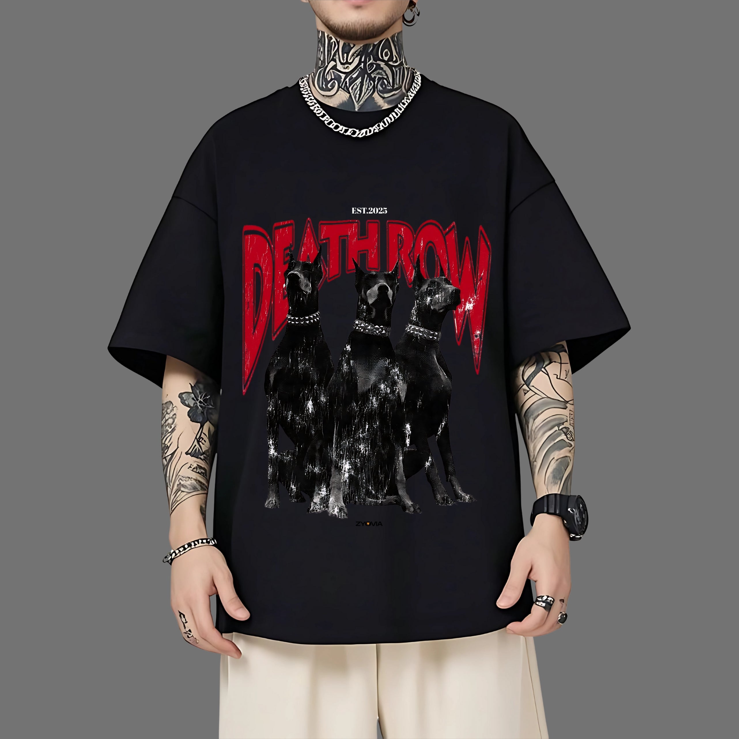 DEATHROW DOBERMANS OVERSIZED T-SHIRT