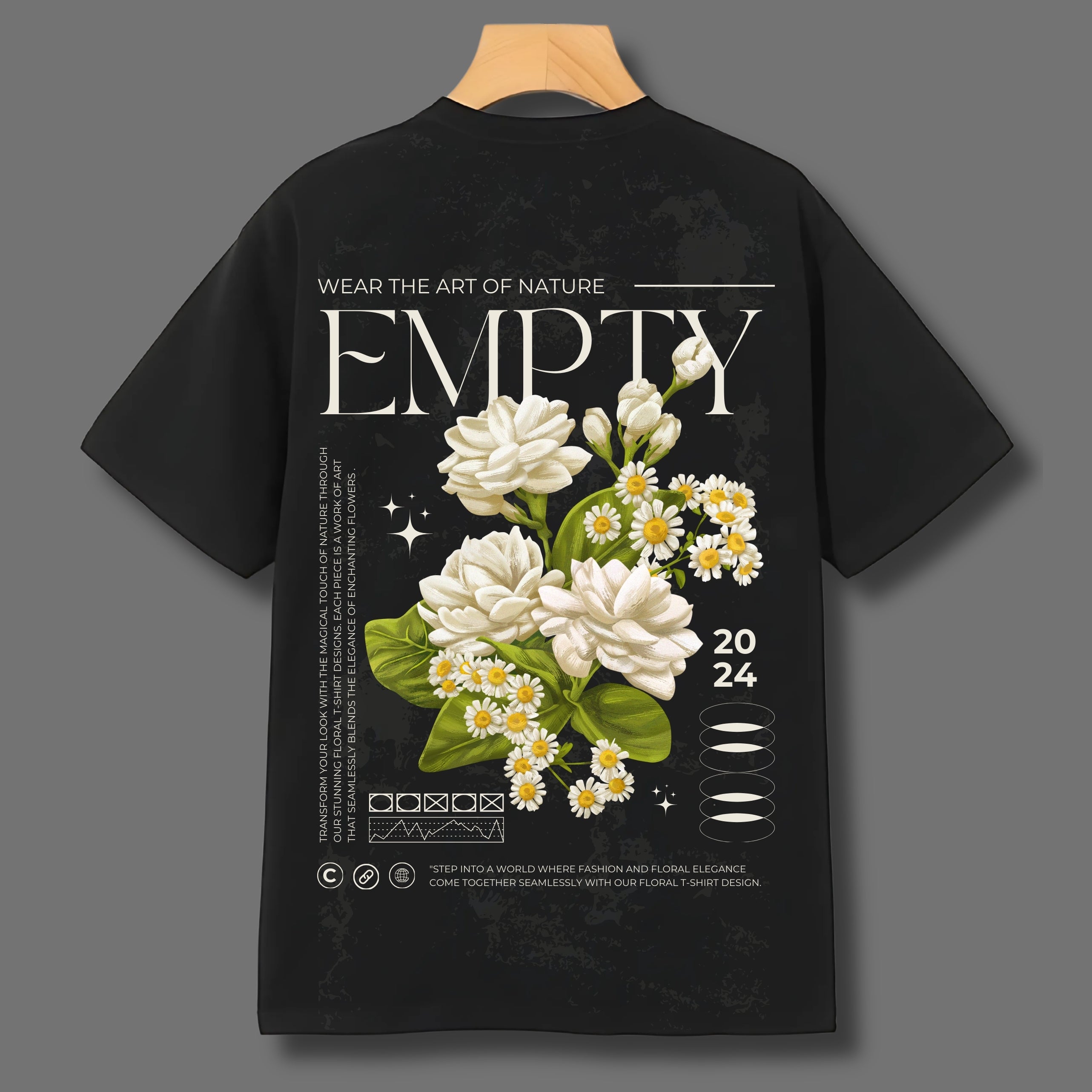 EMPTY FLORAL OVERSIZED T-SHIRT