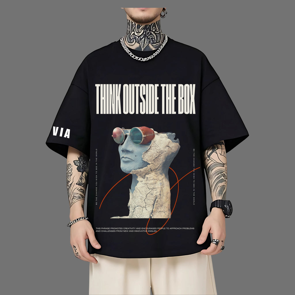 THINK OUTSIDE THE BOX OVERSIZED T-SHIRT