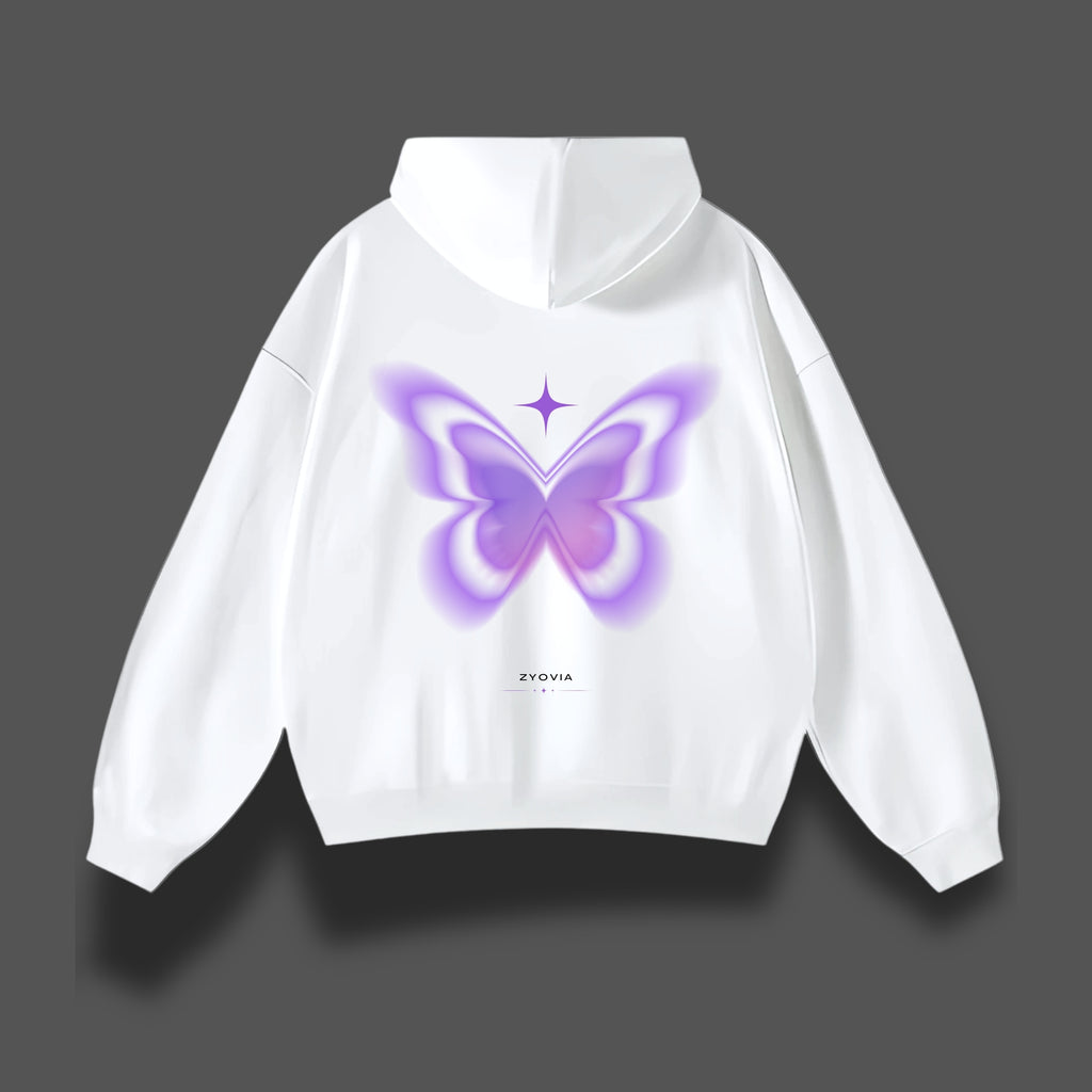 PURPLE BUTTERFLY OVERSIZED HOODIE