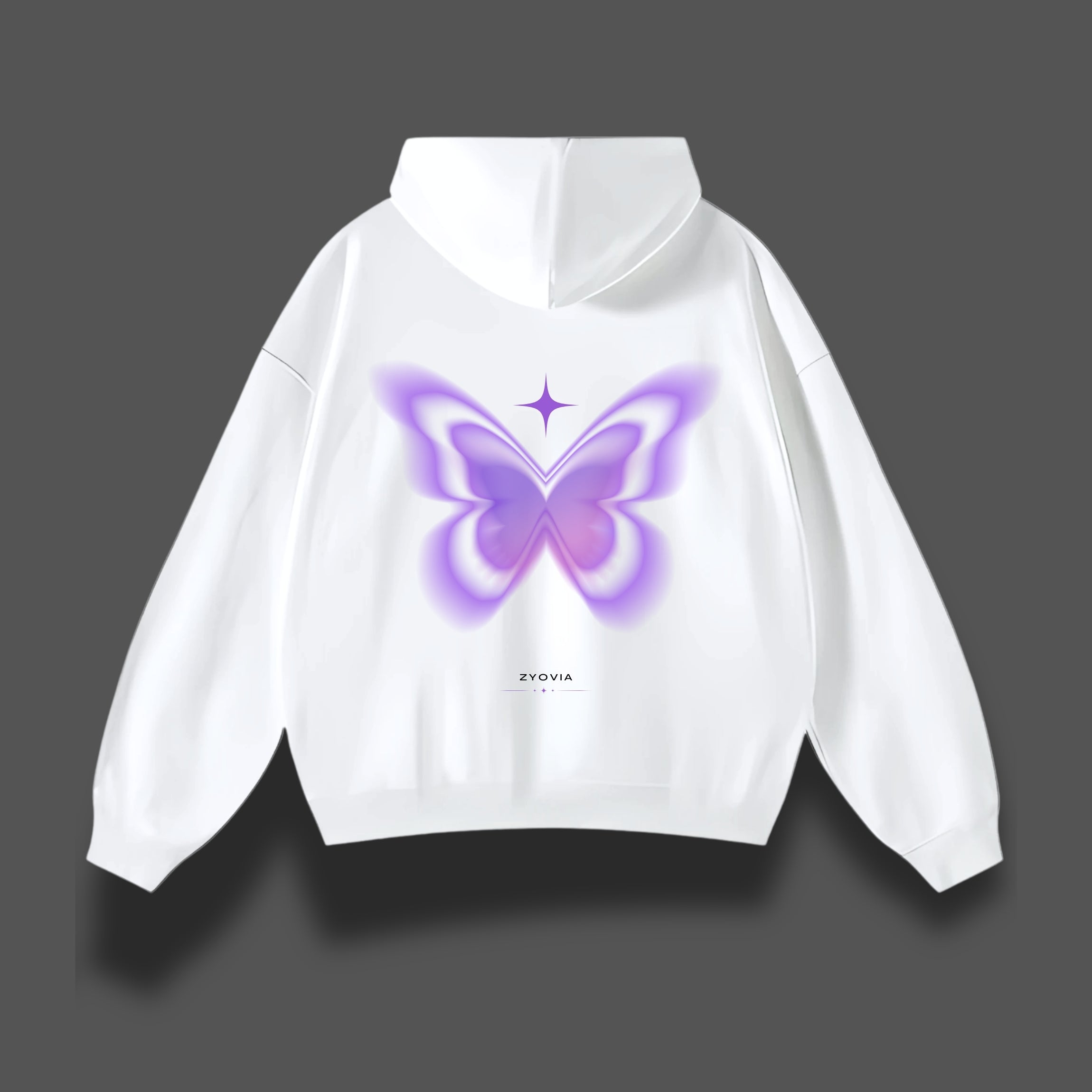 PURPLE BUTTERFLY OVERSIZED HOODIE
