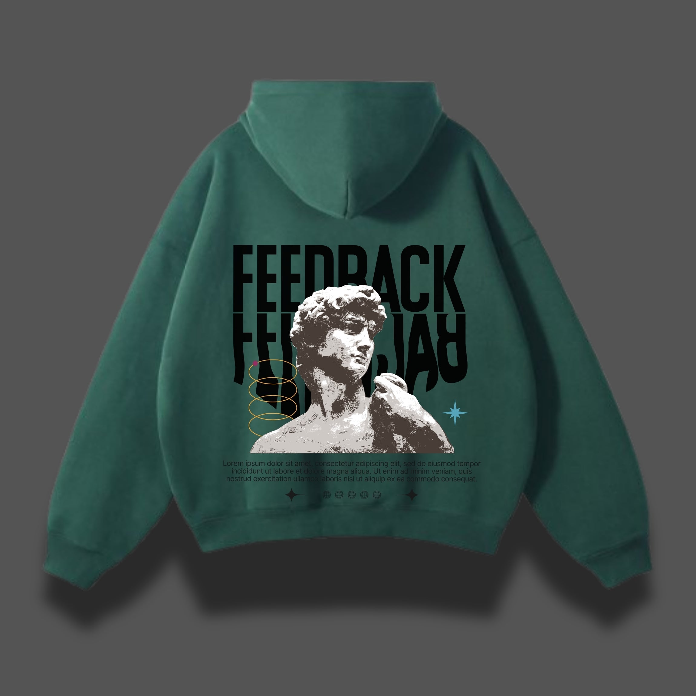 TRIPLE X FEEDBACK SCULPTURE OVERSIZED HOODIE