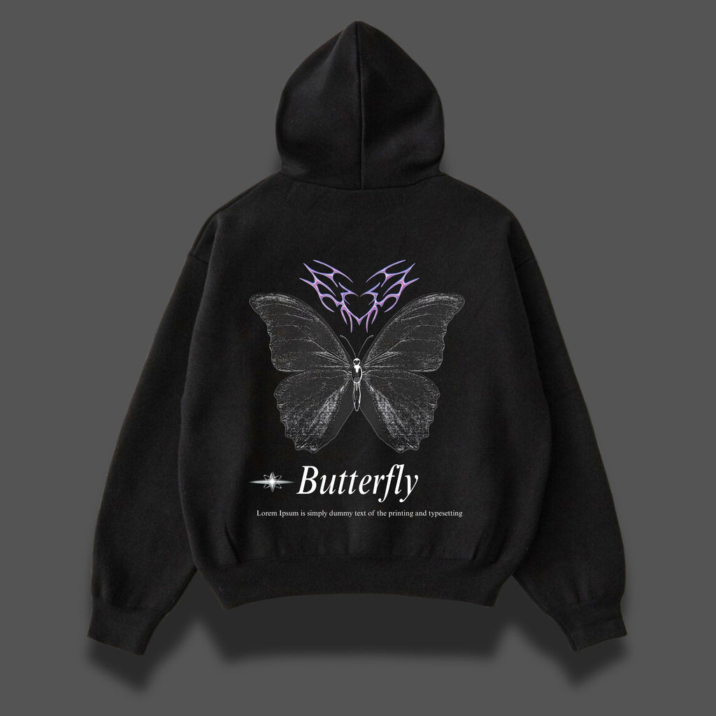 BUTTERFLY REBELLION OVERSIZED HOODIE