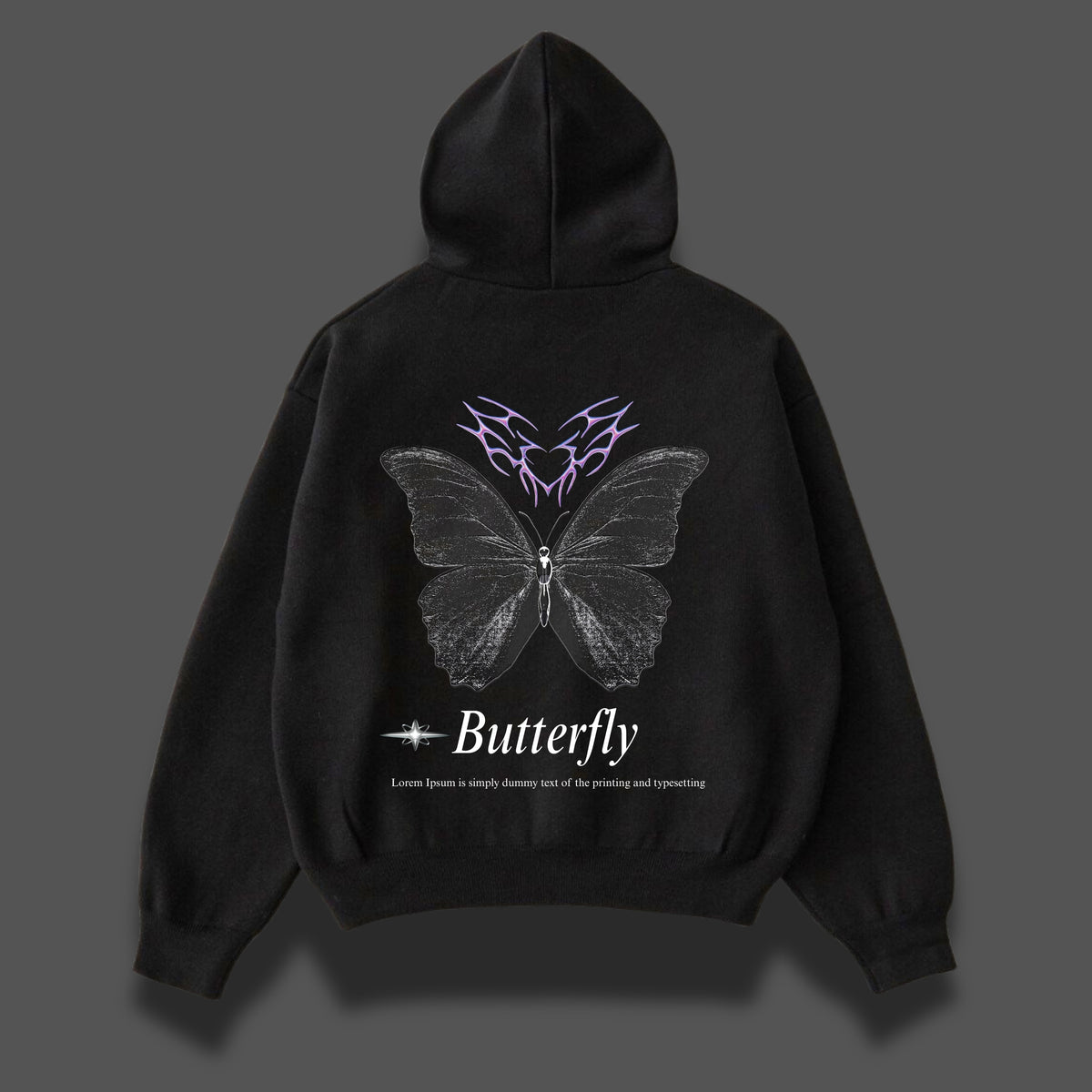BUTTERFLY REBELLION OVERSIZED HOODIE